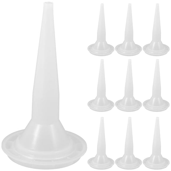 SEWACC 10-Pack White Plastic Caulk Nozzle Applicator Set for Precise and Easy Seal Finishing and Application