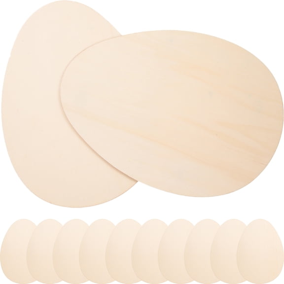 SEWACC 12-Pack Light Yellow Wooden Easter Eggs for Crafts, Home Decoration, Spring Holiday Projects and Ideas