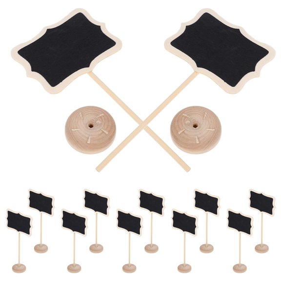 SEWACC 15Pcs Small Chalkboard Message Boards with Stand Multi Use for Wedding Table Numbers and Event Displays