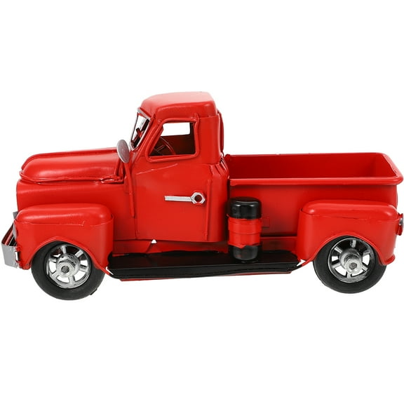 SEWACC 1Pack Red Christmas Truck Decor with Iron Material for Children and Families