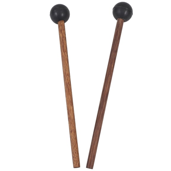 SEWACC 1Pair Black Wooden Handle Marimba Mallet Universal Drumstick for Xylophone and Percussion Use