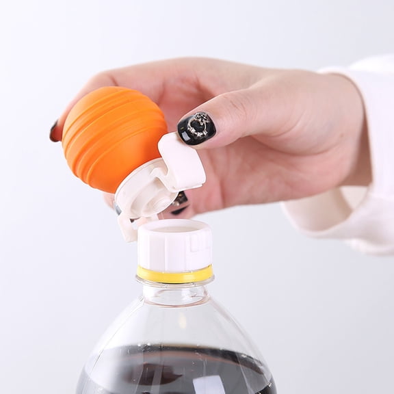 SEWACC Orange Soda Bottle Cap Manual Inflator for Carbonated Drinks Sealing and Pouring, Replacement Lid for Soda Bottles