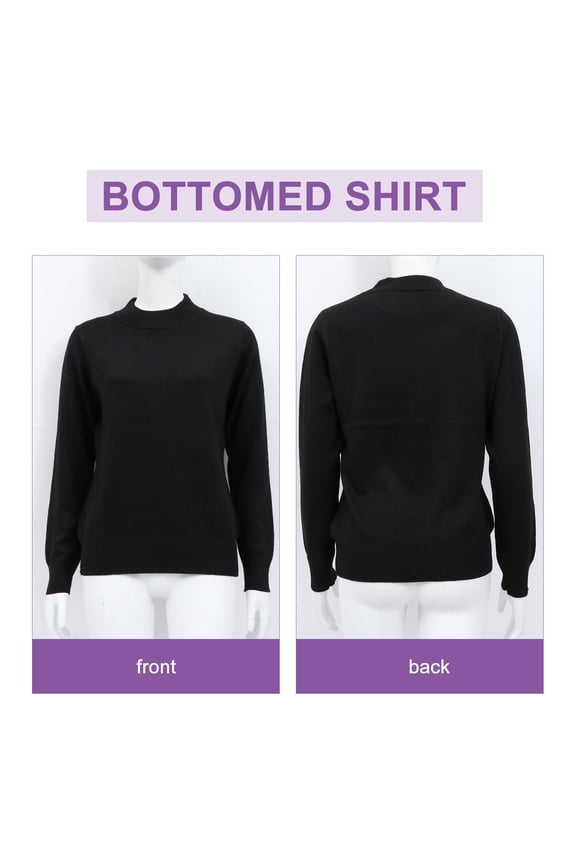 Women's Black Wool Blend Thermal Base Layer Shirt, Lightweight, Breathable Warm Top for Cold Weather Comfort