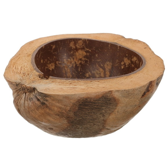 SEWACC Natural Coconut Shell Bowl Brown - Decorative Fruit Bowl for Kitchen, Dining, and Home Storage