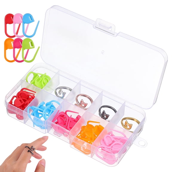 SEWACC 1Set Lightweight Cat Crochet Ring Yarn Guide for Stitch Counting and Knitting Projects