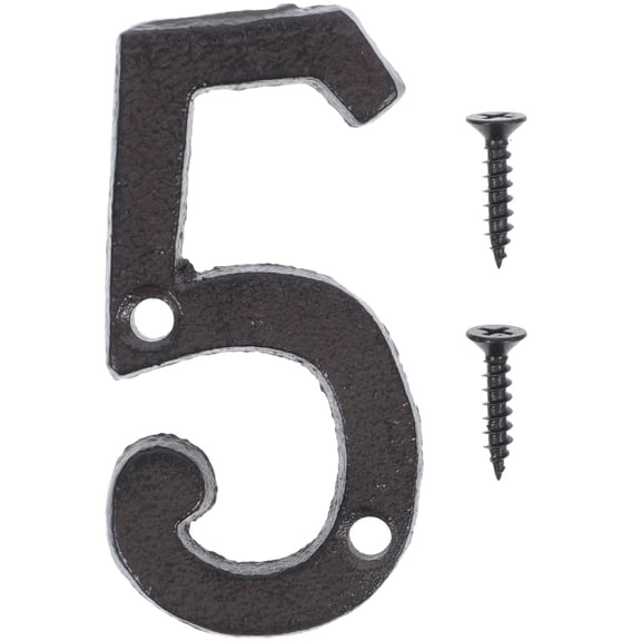 SEWACC 1Set Modern Black Cast Iron House Number Metal Address Number for Outdoor Use