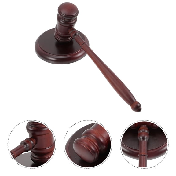 SEWACC 1Set Solid Wood Judge Gavel with Clear Sound Block Ideal for Courtroom and Auction Use