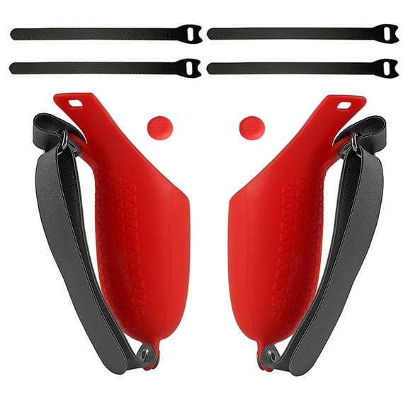 SEWACC 2 Handle Sleeve Touch Controller Grip Cover 1 Set Red Silicone Protective for VR Enthusiasts 13.8x5x4cm