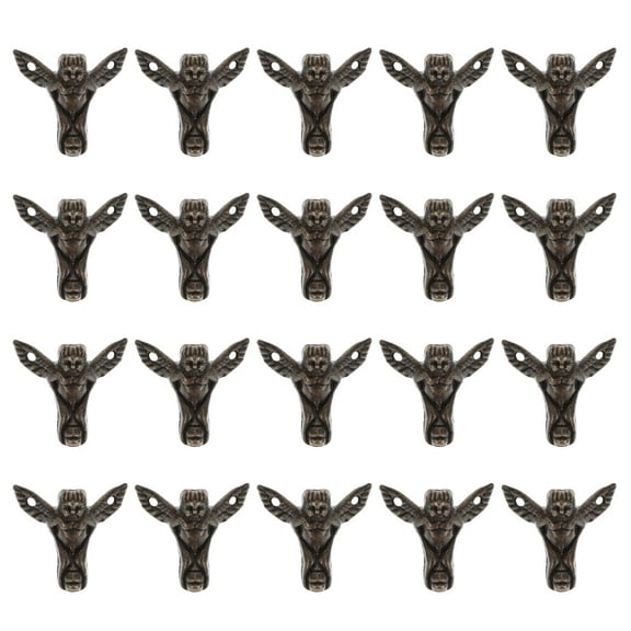 SEWACC 20Pcs Small Furniture Feet Wooden Boxes Jewelry Cases Support Legs Zinc Alloy Square 0.98X0.79X0.79in