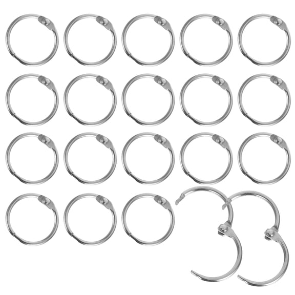 SEWACC 20pcs Metal Binder Rings Stainless Steel Openable Loose Leaf Binding
