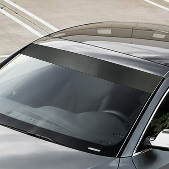 SEWACC 2Pcs Black Car Windshield Banner Decal for Front and Rear Sunshade