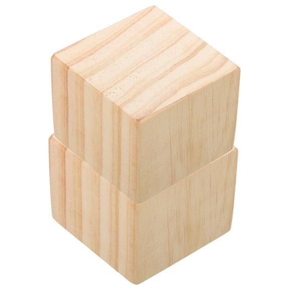 SEWACC 2-Pack Khaki Furniture Risers Rectangular Wood Bed Lifts for Home, Sofa, Couch, Chair and Stability