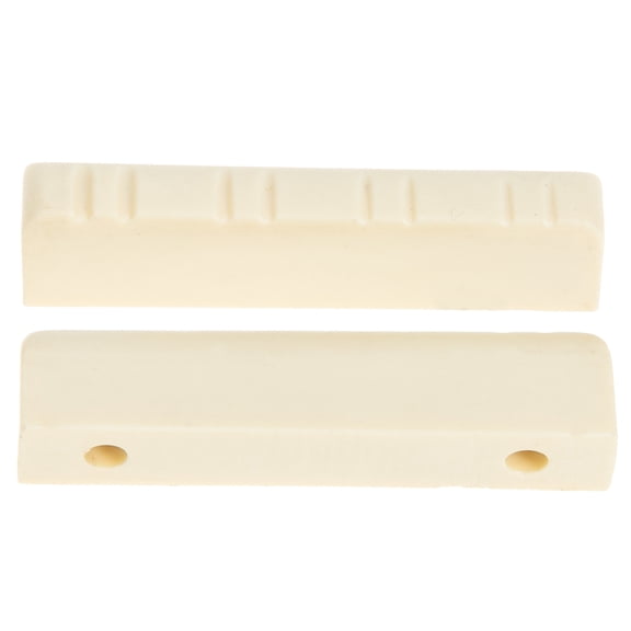 SEWACC 2Pcs Mandolin Bridge Nuts White ABS Wear Resistant String Saddles for Enhanced Sustain