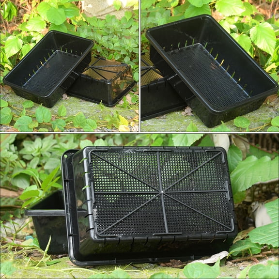 SEWACC 2-Pack Starter Grow Trays for Gardeners, 10.4 x 7.1 x 3 Inch Propagation Containers for Plant Growing