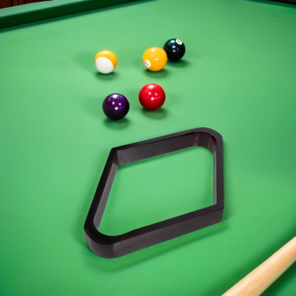 SEWACC 2-Pack Wood Pool Rack with Rhombus Frame, Black Billiard Holder for Home and Game Room Use