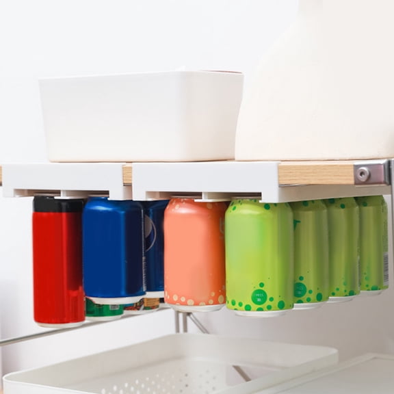 SEWACC White Can Organizer for Pantry - 2 Pack Soda Can Hangers Made of HIPS Plastic