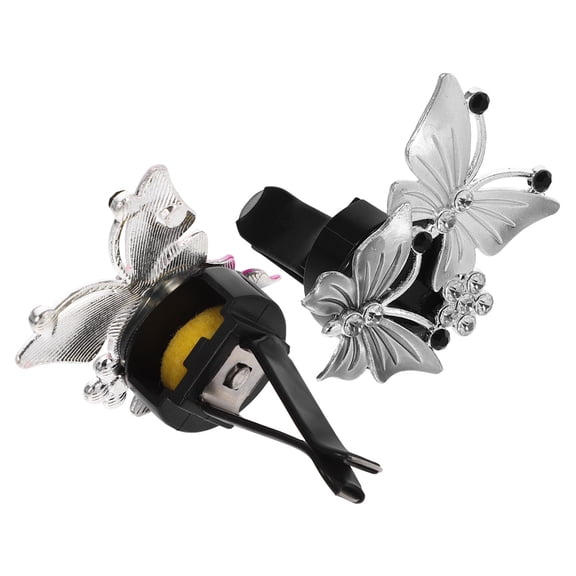 SEWACC 2Pcs Auto Vent Clips Car Air Conditioner Vent Clips Butterfly Style Assorted Color