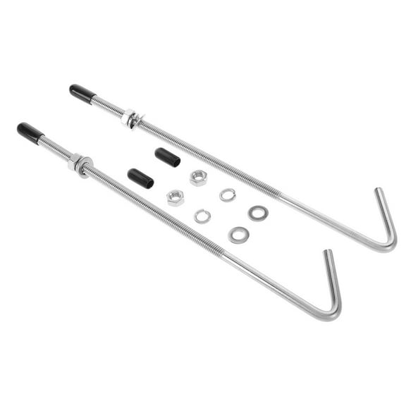 SEWACC 2Set Car Battery Retainer Bracket Durable Stainless Steel Battery Clamp