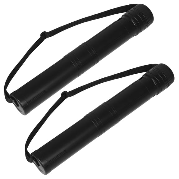 SEWACC 2-Pack Telescoping Poster Carrier Tubes Black PE Storage Tube for Travel and Document