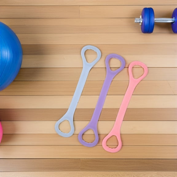 SEWACC 3Pcs Portable Figure 8 Resistance Bands Assorted Color with Comfort Grip Handles for Fitness