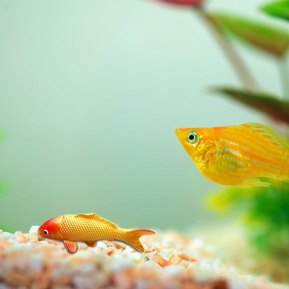 SEWACC 4-Pack Artificial Carp Fish Figurines, Assorted Colors, Aquarium Decorations for Home, Office, and Photography Props