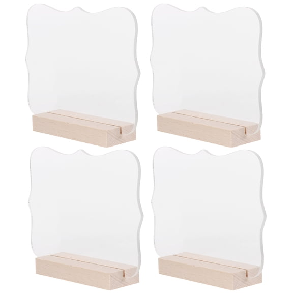 SEWACC 4Pcs Transparent Table Sign for Corporate Events with Rectangular Shape 3.93X2.95X0.59in