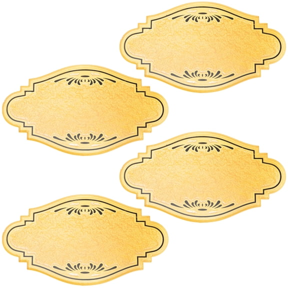 SEWACC 4pcs Golden Engraved Plate for Front Door with Waterproof and Durable Features