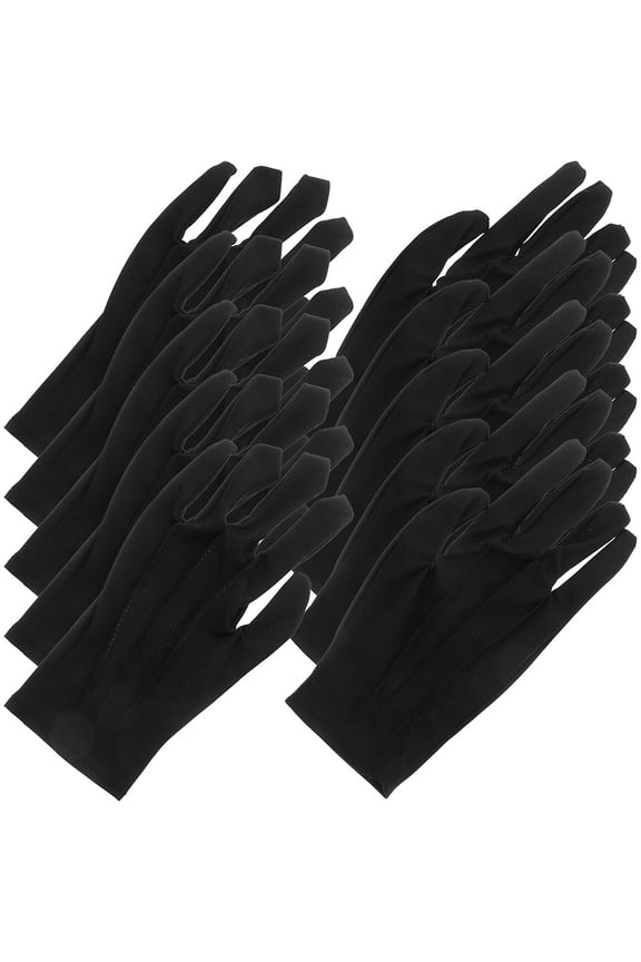 5Pairs Black Stretchy Multifunctional Gloves for Art Handling and Display