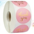 thumbnail image 1 of SEWACC 500Pcs Pink Paper Adhesive Sticker for Wedding Envelopes and Party Favors, 1 of 8