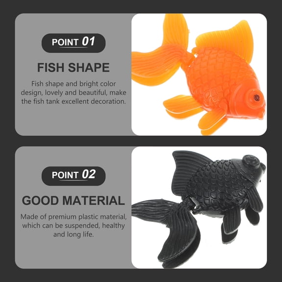 SEWACC 5-Pack Realistic Artificial Plastic Fish for Aquarium Decoration with Built-in Weight Placement