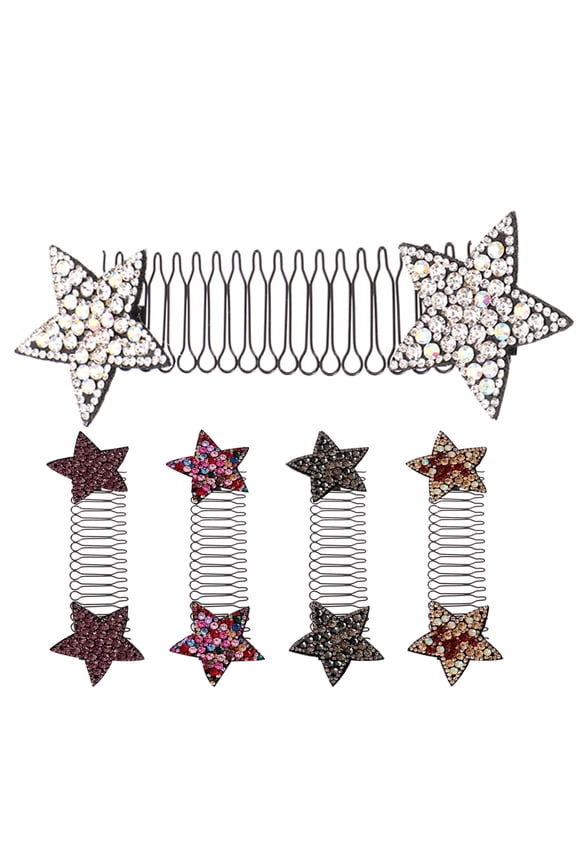 Plastic Star Hair Accessories Assorted Colors for Decor and Styling 5Pcs