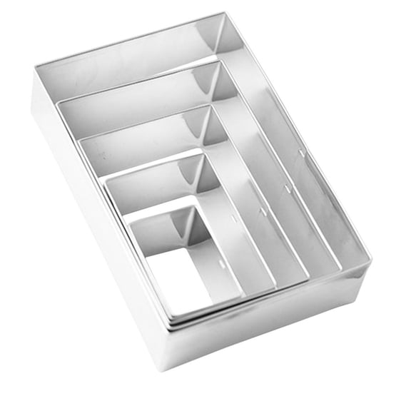 SEWACC 5Pcs Metal Rectangle Cookie Cutter Set for Baking Cakes Cookies and Fondant Crafts