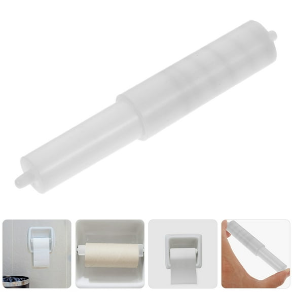 SEWACC 6Pcs White Plastic Spring Loaded Toilet Paper Holder Replacement Rod for Home Use