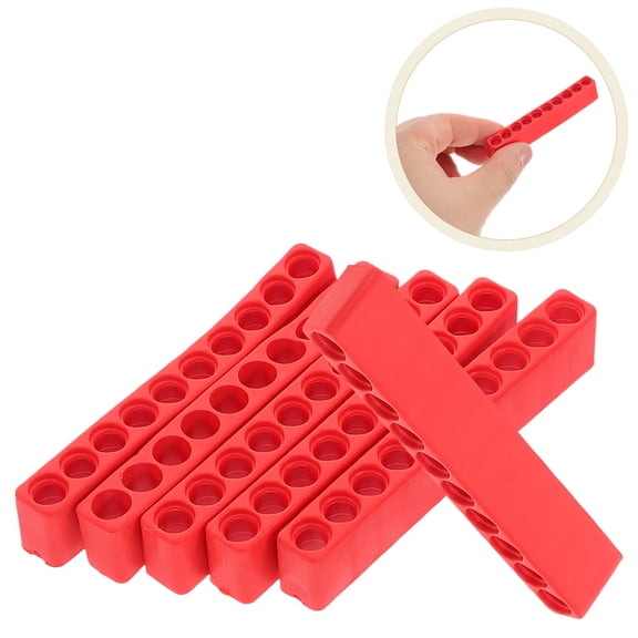 SEWACC 6-Piece Red Compact Bit Holder with Plastic Case for Organized Screwdriver Bit Storage and Easy Access