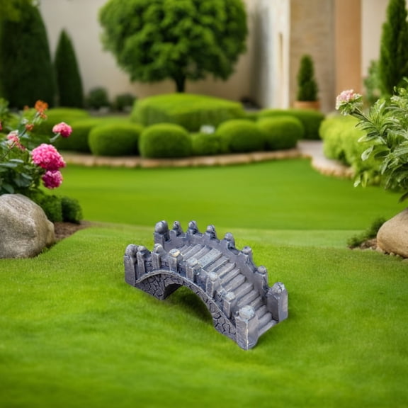 SEWACC 6-Piece Miniature Resin Landscape Bridge Set for Garden Decoration and Aquarium Fish Display