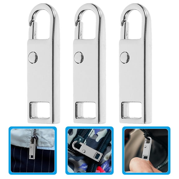 SEWACC 6Pcs Universal Zipper Pull Repair Kit with Metal Handles for Jackets Luggage and Bags