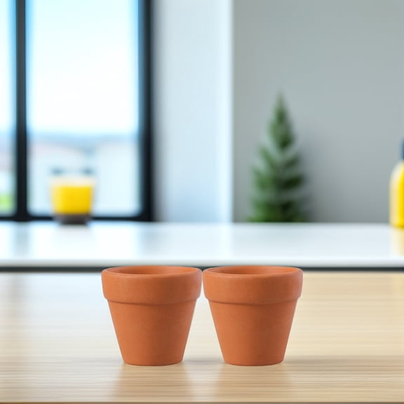 SEWACC Set of 6 Small Dark Red Terracotta Pots for Plants, Crafts, Garden , Indoor and Outdoor Use