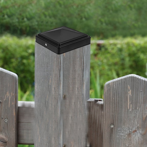SEWACC 6Pcs Metal Garden Fence Finials Black Post Caps Weather Resistant Durable and Stylish