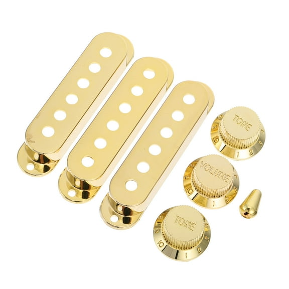 SEWACC 7Pcs Golden Humbucker Pickup Covers No Holes For Electric Guitar Protection