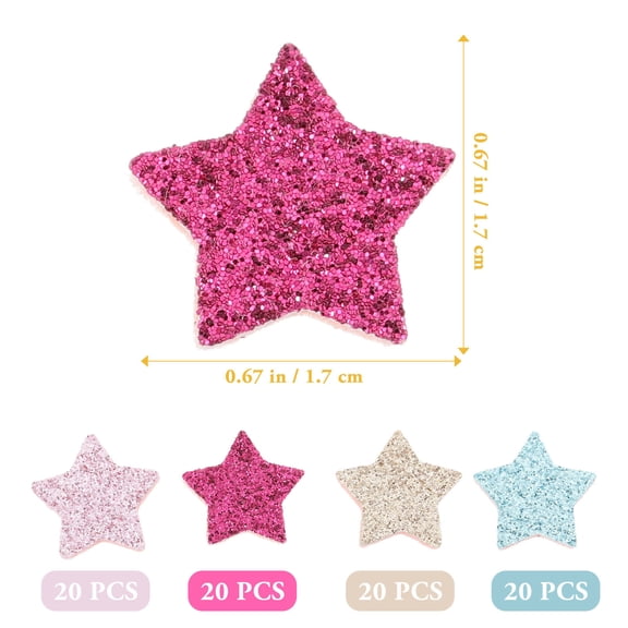 SEWACC 80Pcs Cloth Star Patches All Match for Handicrafts Clothing Decoration Sew On Patches