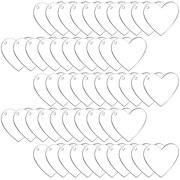 SEWACC Heart Shaped Acrylic Keychain Blanks for Sublimation Crafts, 50-Piece Bulk Set for Custom and Accessories