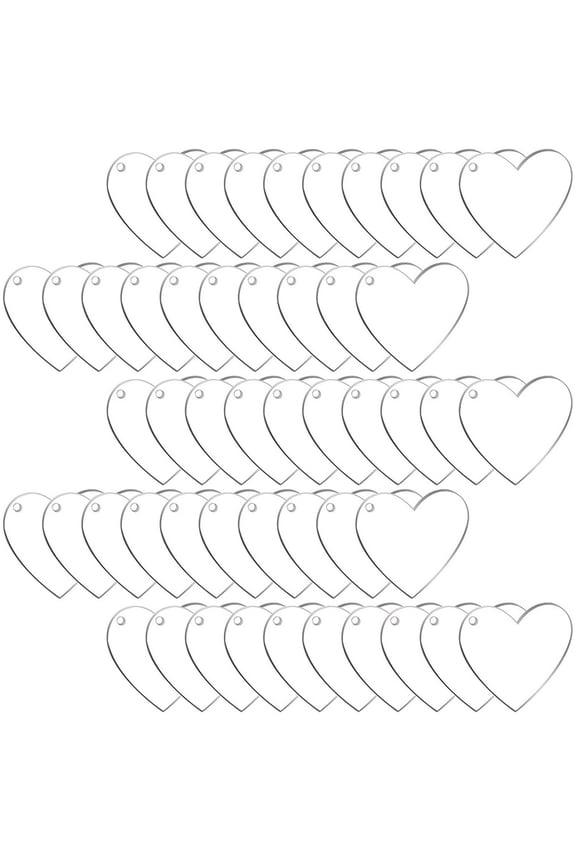 Acrylic Keychain Heart Shaped Sublimation Blanks for Diy Projects 50Pcs