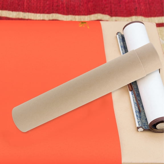 SEWACC Extendable Khaki Scroll Tube for and Poster Storage, Paper Material Protective Roll Holder