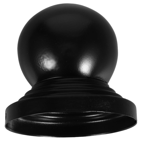SEWACC Metal Fence Post Caps Black Ball Top Post Pipe Caps Elegant Design for Railings