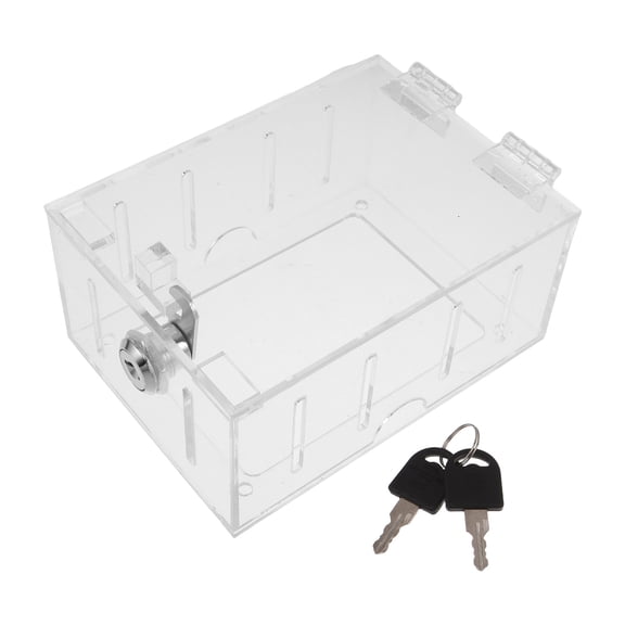 SEWACC Clear Acrylic Thermostat Lock Box with Key Lock, Wall Mounted for Home and Office