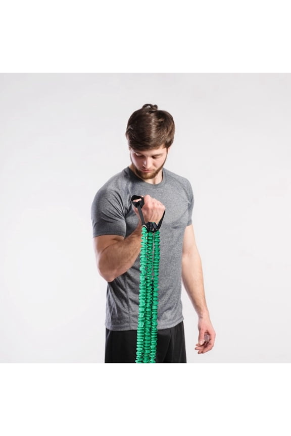 Green Adults Chest Expander with Nylon Cover for Sports Use and Shoulder Muscle Enhancement