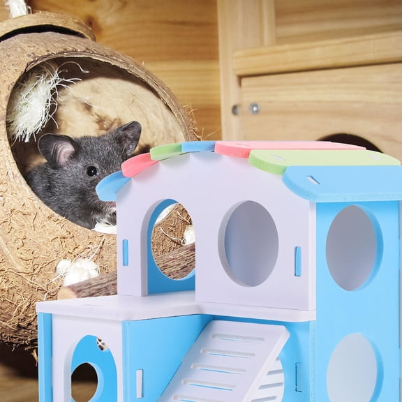 SEWACC White Hamster Villa Hideout with PVC Material Ideal for Private Rest and Cage Decoration