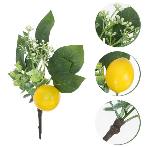 SEWACC Imitation Lemon Flower Cutting Branches Spring Decoration 1Pcs 18x6.7in Yellow Plastic