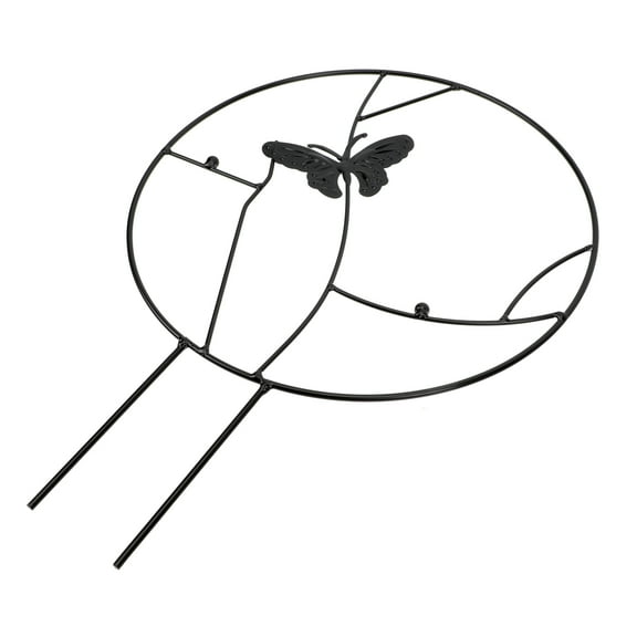 SEWACC Indoor Vine Plants Trellis Metal Round Shaped Household Potted Plant Climbing Trellis Black 41.9x4.7in 1Pcs