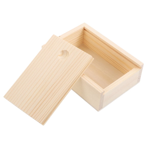 SEWACC Light Yellow Wooden Storage Box with Sliding Lid, Perfect for Jewelry, Dice, Cards, 4.5 x 3.5 x 2.5 Inches Organizer
